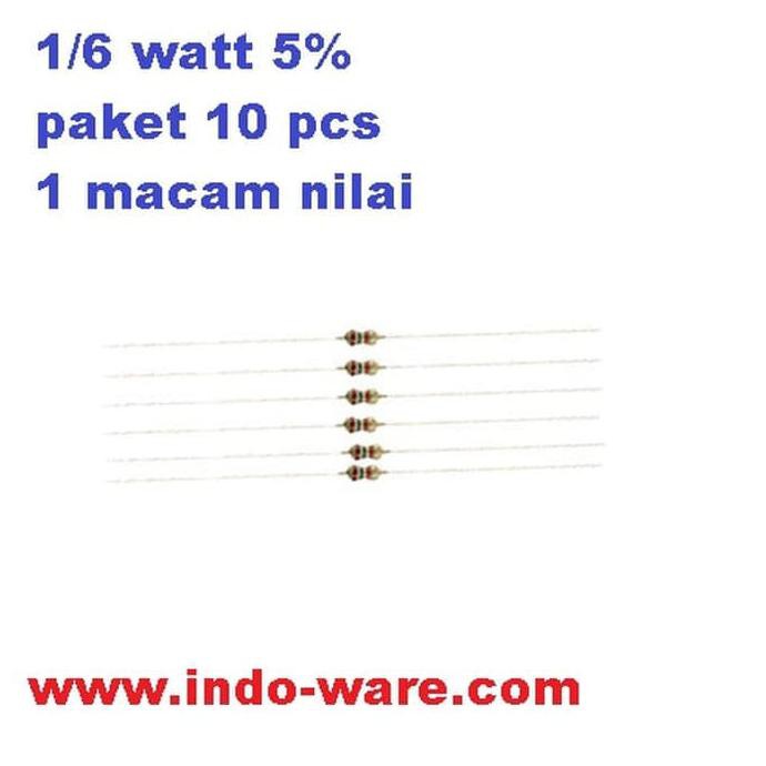 R Resistor 24 ohm 1/6 watt 5% paket 10 pcs invepow21 Kualitas Baik