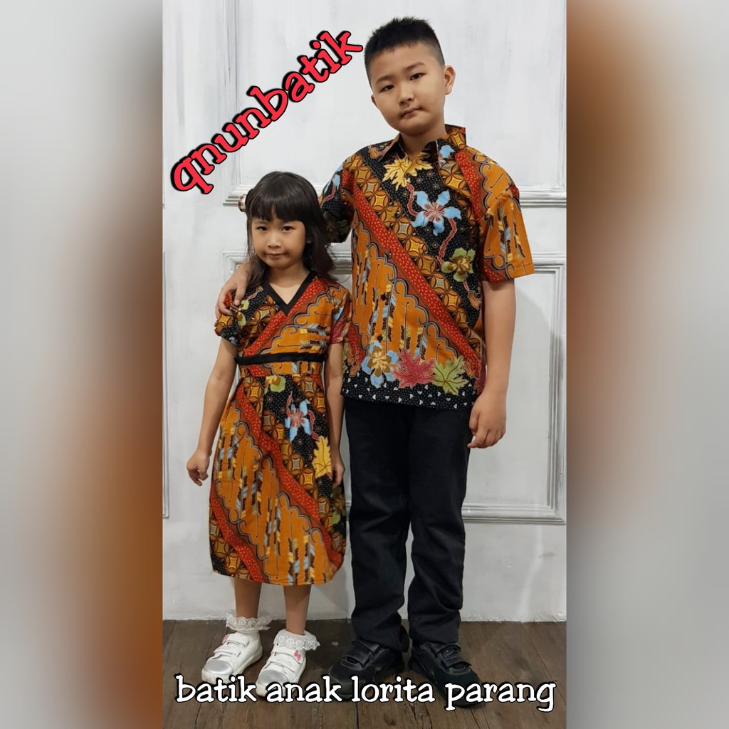 Suplier Qnunbatik Batik Anak Terusan Dress/hem Kemeja Lorita Parang KEOo6bhM1dYBp