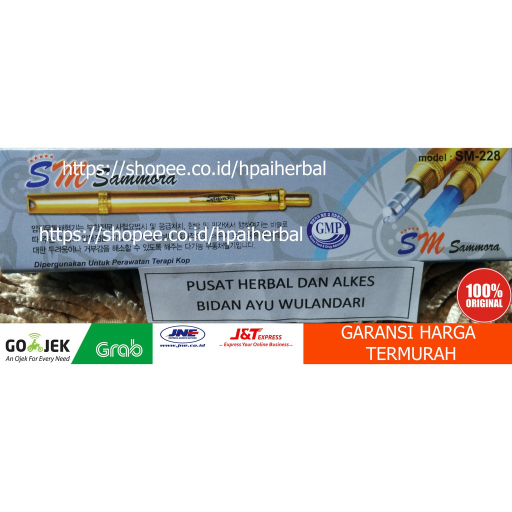Lancing Device Pena Bekam Sammora Gold Original SM 228 Box Biru