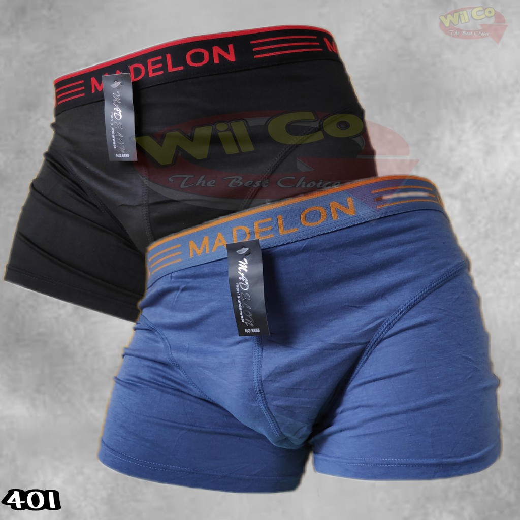 K401L - (HARGA LUSINAN 12Pcs) CELANA DALAM BOXER PRIA IMPORT MADELON SIZE M - XL