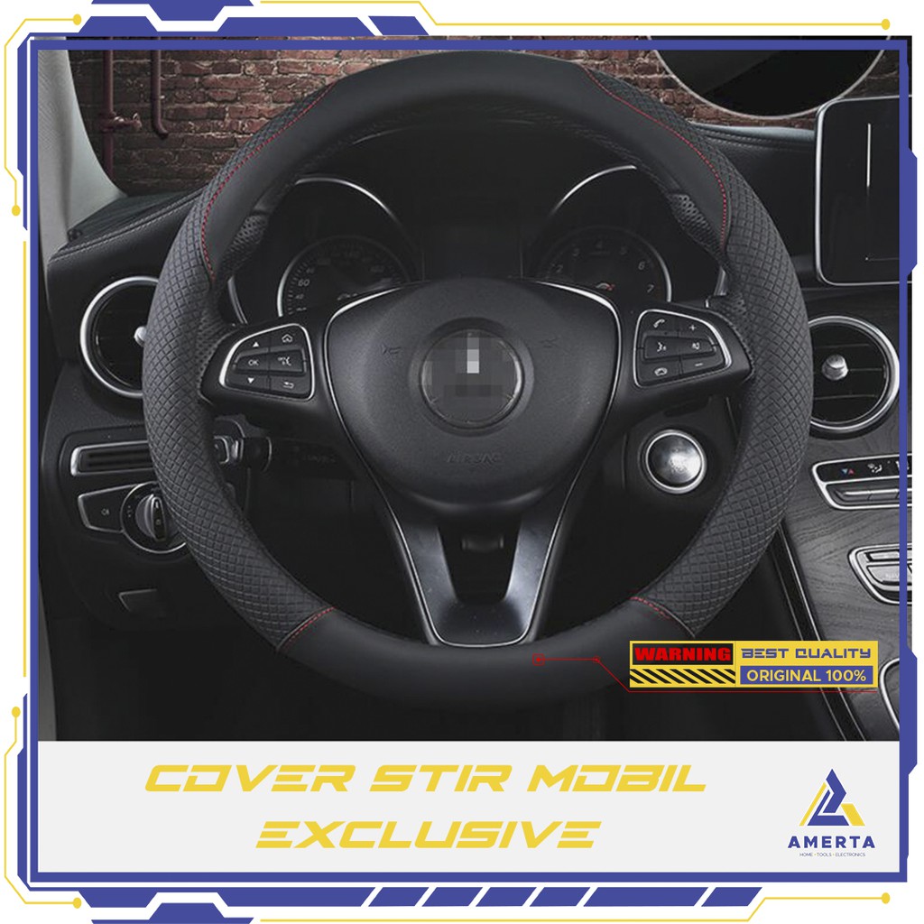 FORAUTO Cover Stir Mobil Bahan Kulit 38CM