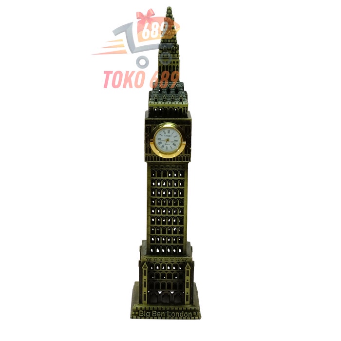 BISA COD MINIATUR BIG BEN INGGRIS 24CM / MINIATUR BIG BEN LONDON 24 CM - Jam Gold