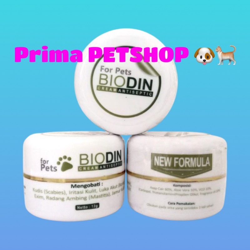 BIODIN CREAM ANTISEPTIC SALEP GATAL OBAT SCABIES KUCING ANJING KELINCI