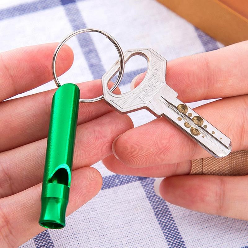 2pcs Gantungan Kunci Peluit Pluit Priwitan Tiupan Metal Key Chain Whistle