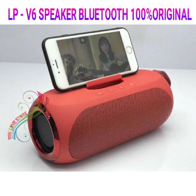 Lp-V6 Original Produk Wireless Speaker Bluetooth Portable Subwoofer Extra Bass Audio Aux Usb Tf/fm