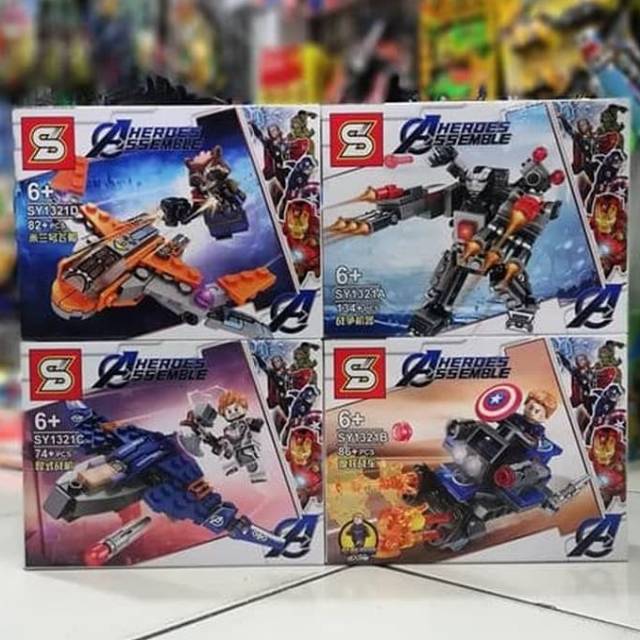 Paket Lego Block Pesawat Avengers Super Hero 4 in 1