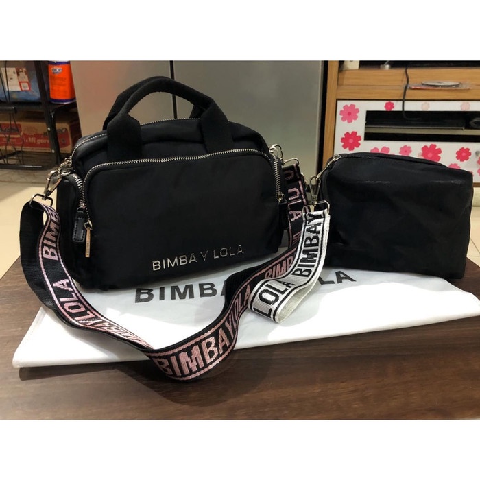 tas bimba y lola set pouch mirror quality - Hitam