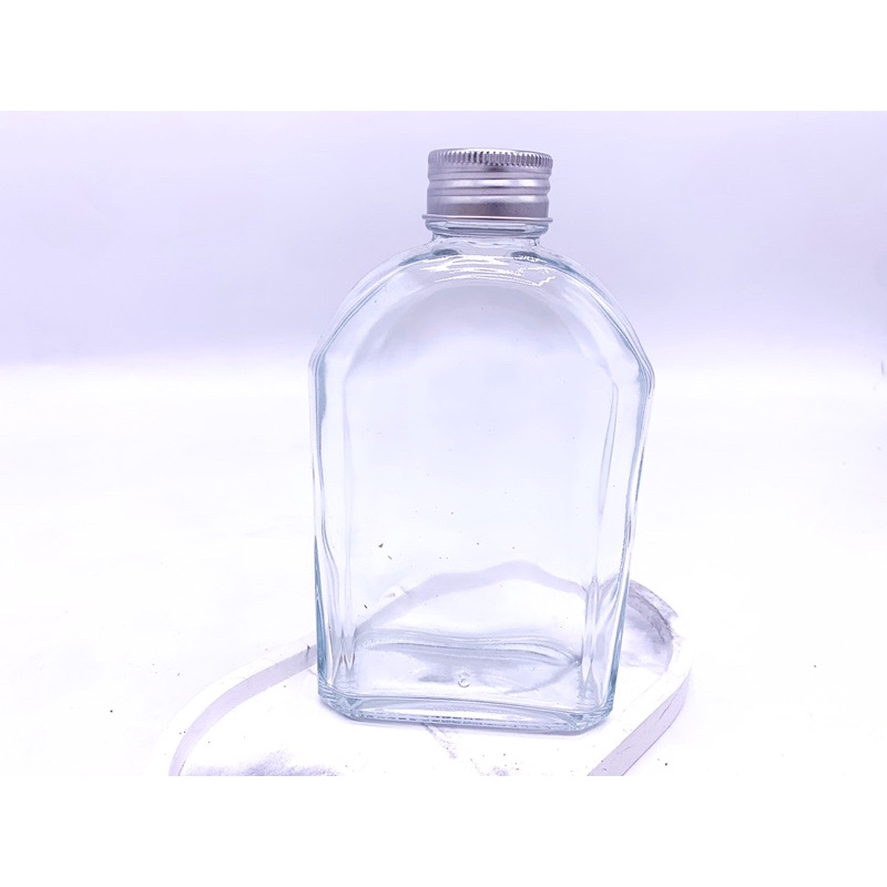 botol gepeng kaca 250ml / botol kopi/botol kaca/ botol unik / botol kekinian/botol kemasan cantik