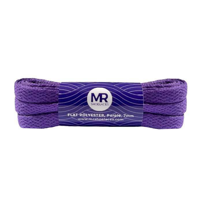 MR Shoelaces FP26 Ungu Purple Tali Sepatu Pipih Flat 7mm 80cm 90cm 100cm 120cm 130cm 150cm 180cm 200cm Polyester Polyester