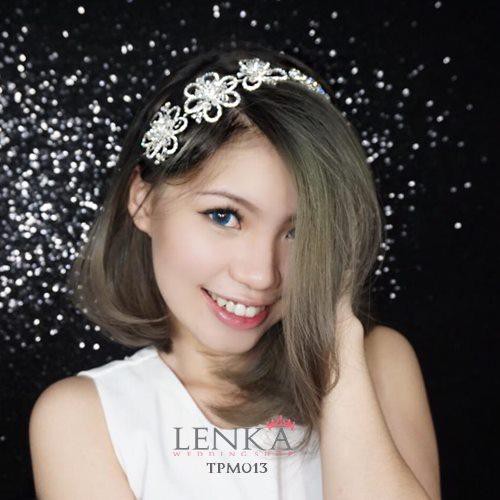 Lenka Aksesoris Rambut Wanita Tiara Sanggul Pesta Bunga Putih TPM013