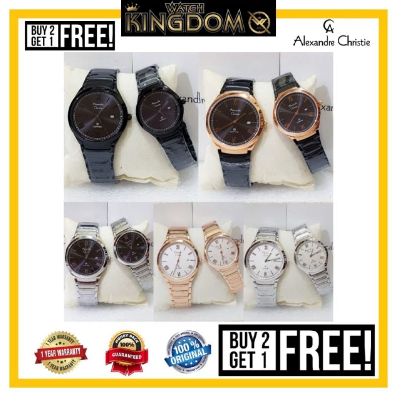 Terbaru Jamtangan couple harga satuan Alexandre christie ac8561 / ac 8561 / 8561 Original garansi re