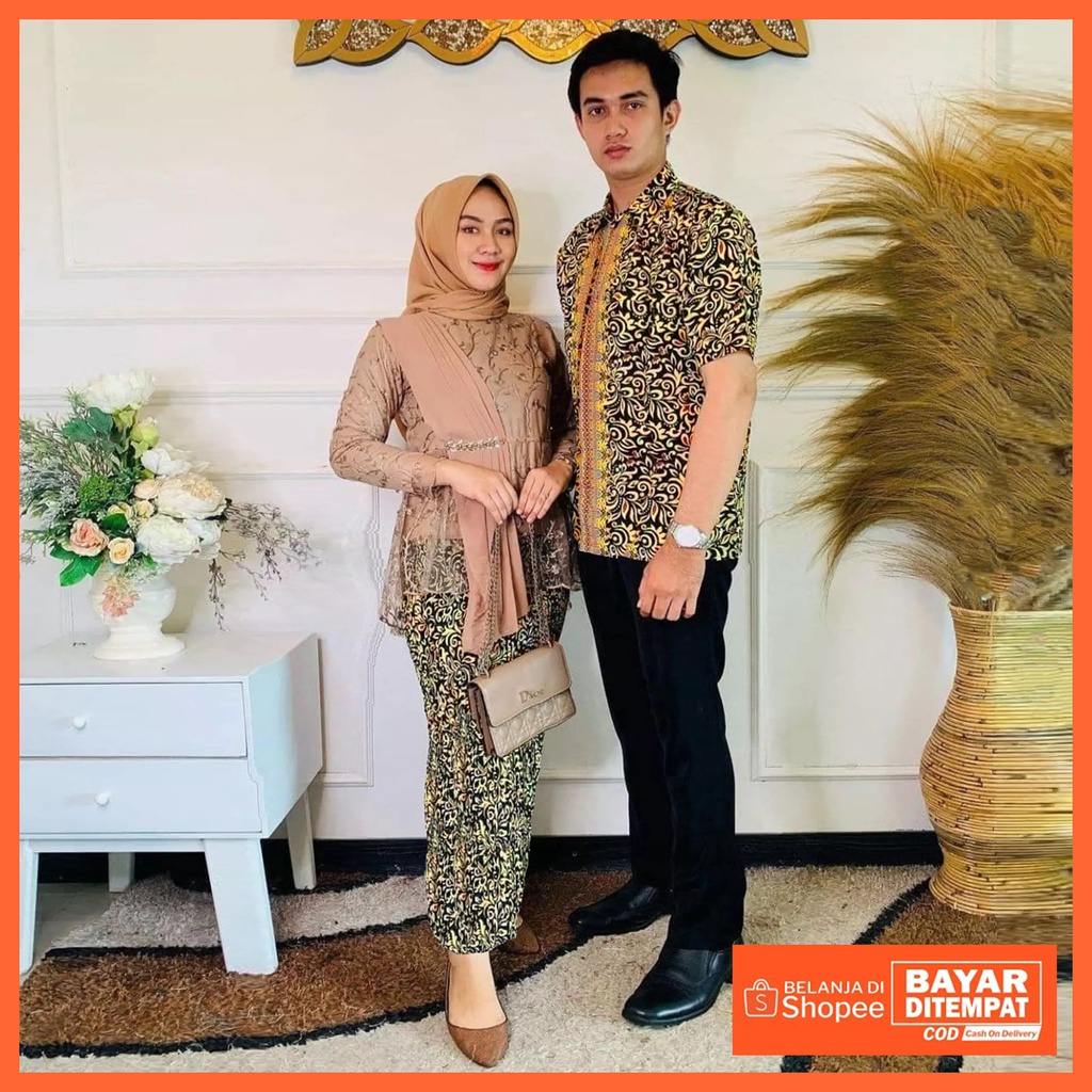 Maura Couple - Sania Ruffle Batik Couple ori Ndoro jowi DNT Garansi Termurah Shopee - KEBAYA COUPLE KEBAYA MODERN BATIK COUPLE BATIK MURAH