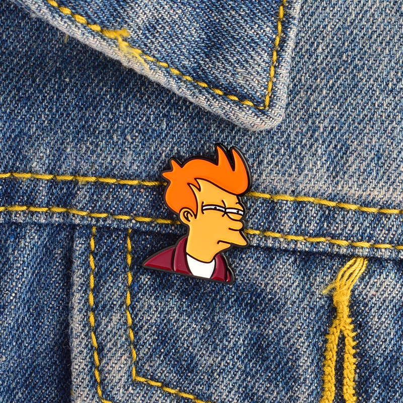 Bros Pin Enamel Desain Kartun Philip Phillips Futurama Bros Pin Desain Fry Untuk Kerah