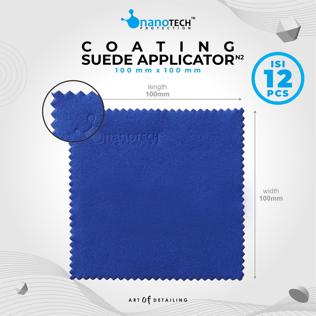 KAIN SUEDE APLIKATOR NANO CERAMIC COATING (12Pcs) - SUEDE CLOTH PREMIUM QUALITY - SUEDE APPLICATOR COATING - SUEDE APPLICATOR PAD COATING - NANOTECH PROTECTION