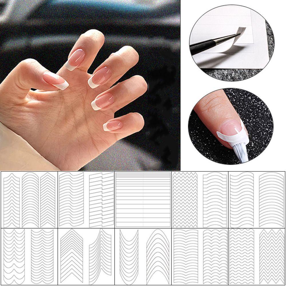 Mxbeauty 10 Lembar / lot Stiker Kuku Extension Warna Putih Untuk Nail Art / Manicure DIY