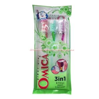 Sikat Gigi Omica 3in1 Sikat Gigi Murah Toothbrush Tooth Brush Omeca Isi 3pcs