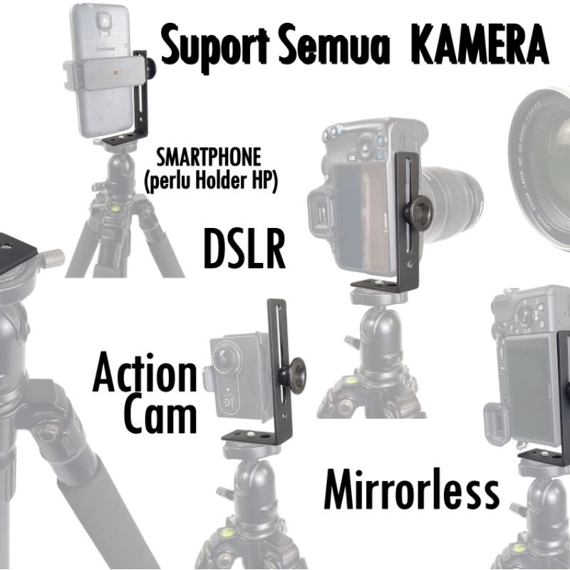 L Shaped Bracket Kamera Camera Rig Action Cam Mirrorless DSLR