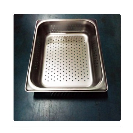 Wadah Bolong Persegi Kotak Stainless 27 x 32 cm Baskom Cuci Sayur Buah