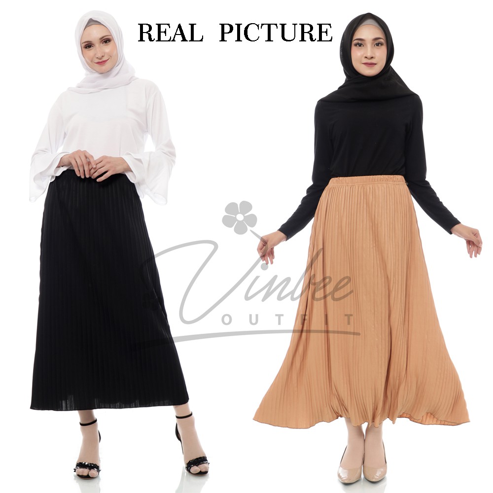 (JUMBO) ROK PLISKET MAYUNG MAXI SKIRT