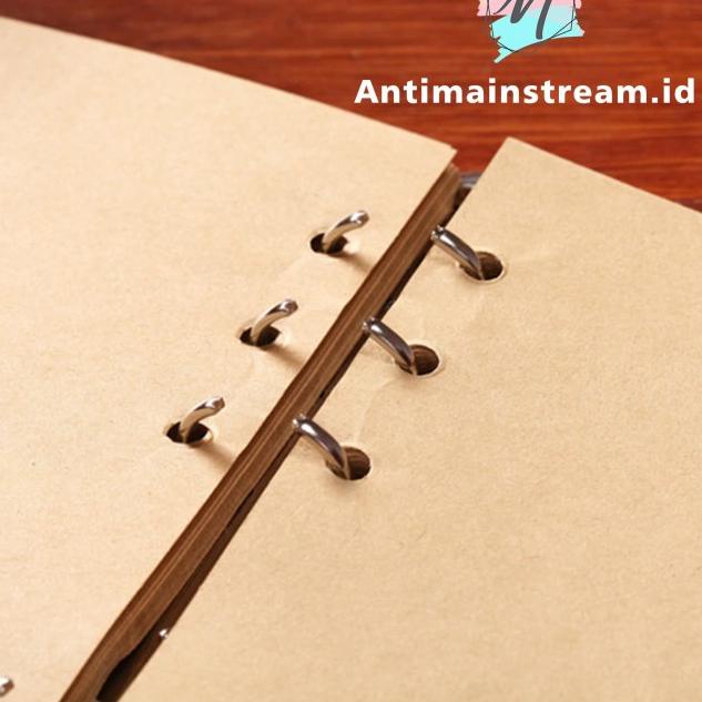 

♚ Buku Catatan Binder Kulit Retro Leaf A6 Warna Brown dan Coffee - Coffee ☼