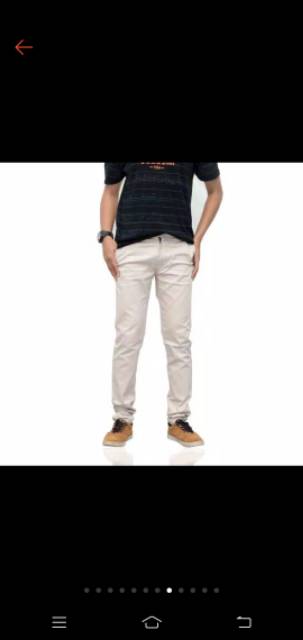 Celana Panjang Chino Pria Premium / Celana Kerja Casual Slimfit Cream