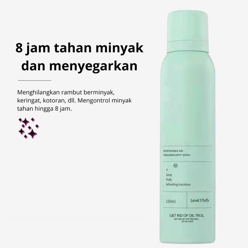 Dry Shampoo 150 ML Semprotan Rambut Kering Untuk Mengembangkan Rambut Minyak Rambut Kontrol Rambut Berminyak