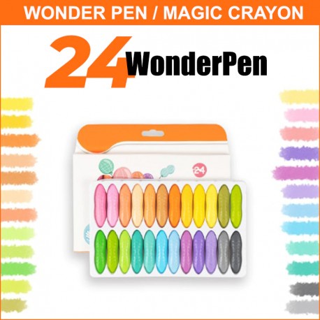 Magical Crayon 12 pcs 24 pcs Crayons Set Bayi Anak Peanut Yplus UK Mudah Dihapus Tidak Kotor Tangan