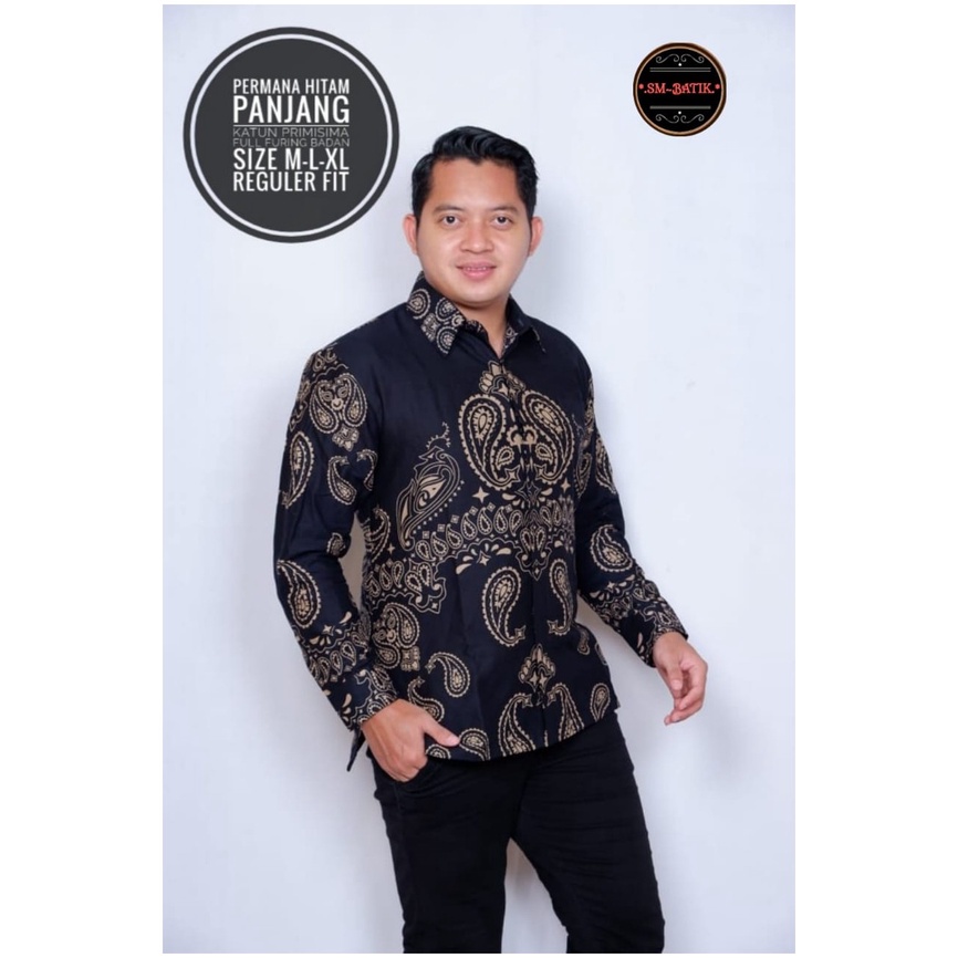 PERMANA HITAM SM BATIKSOLOAMANAH BAJU KEMEJA BATIK SOLO PRIA LENGAN PANJANG PENDEK LAPIS FURING ATASAN BATIK PREMIUM MODERN KATUN HALUS GUNAWAN GURDO IJO NAGA ABU BINTARA BRAMANTYA WISAKA KUNING SUKET SEGORO PEKSI KUNING NARAYA IJO PEKSI WIBOWO LESMANA