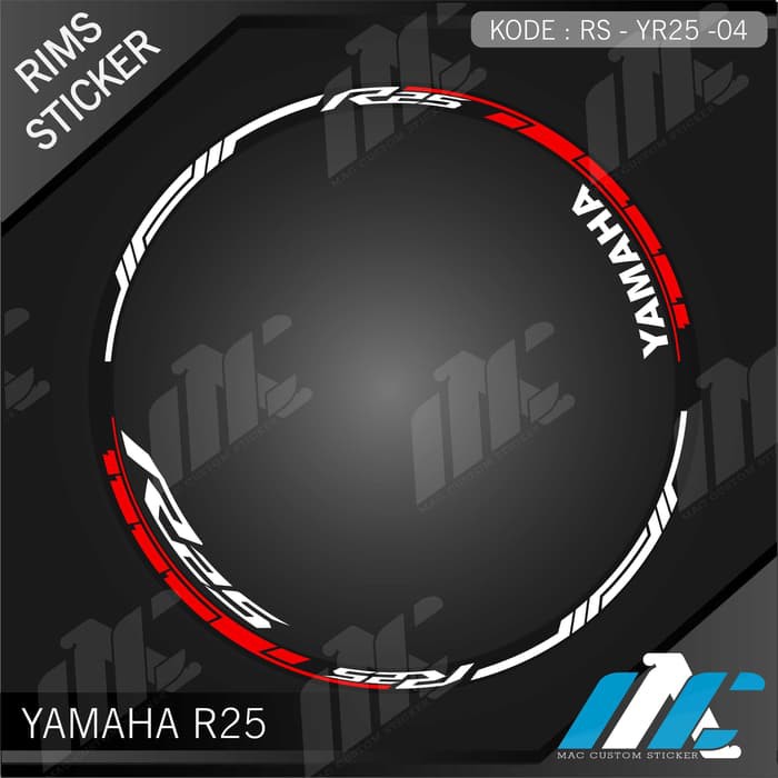 YR25 04 - LIST VELG YAMAHA R25 - STIKER STICKER LIS VELG YAMAHA R25