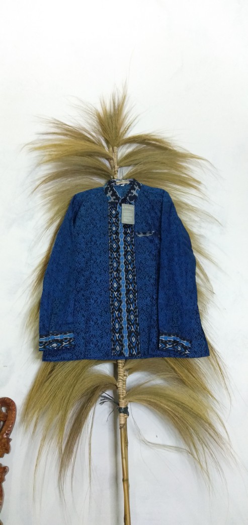 Ruzza Batik Couple Motif Mega Mendung Merah Biru Batik Seragam Keluarga Navy Marun Size M L Xl