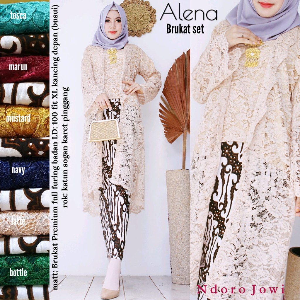 Zola_Batik Kebaya Batik Brokat Alena Set