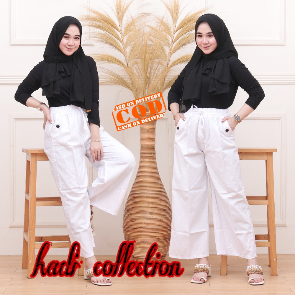 Celana Wanita Kekinian KULOT RAMI LINEN HIGHWAIST celana panjang wanita celana kulot import bahan linen celana kulot wanita terbaru standar-jumbo