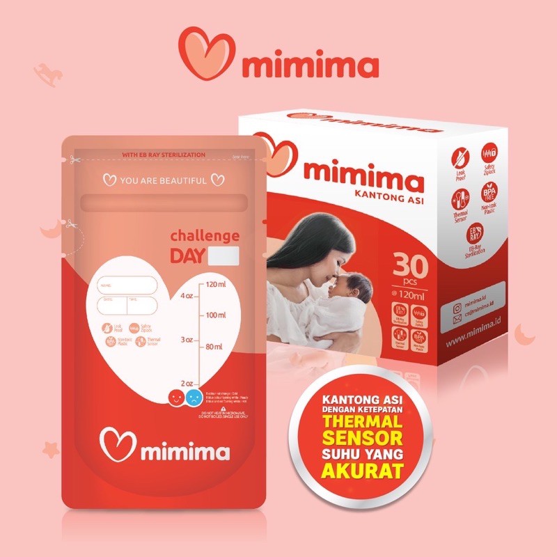 MIMIMA KANTONG ASI 120ML ISI 30PCS - plastik penyimpan asi ibu menyusui