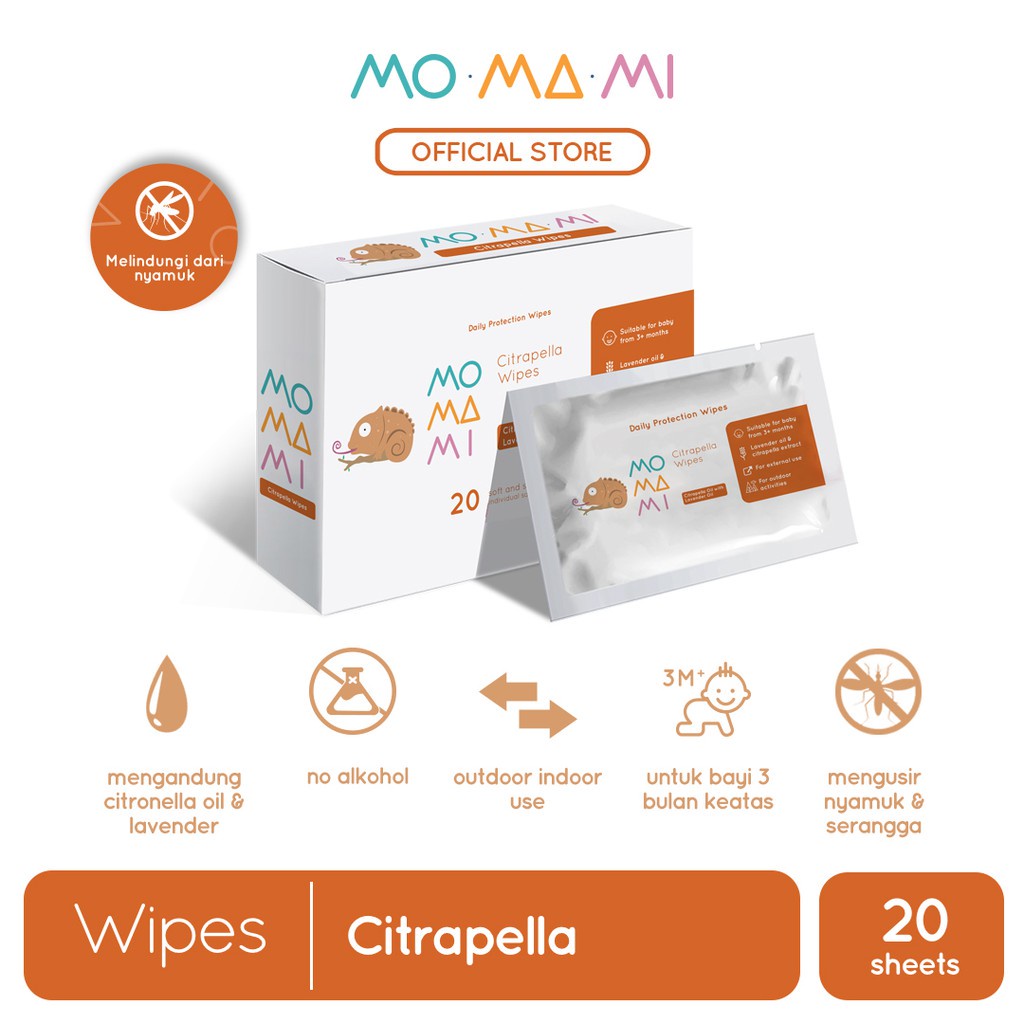 Tisu Basah Bayi Momami Wipes Tooth and Gum, Anti Bacterial, Water, Pacifier, Citrapela