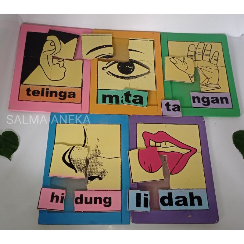 TERMURAH grosir alat peraga edukasi edukatif APE mainan anak TK PAUD puzzle nama panca indera