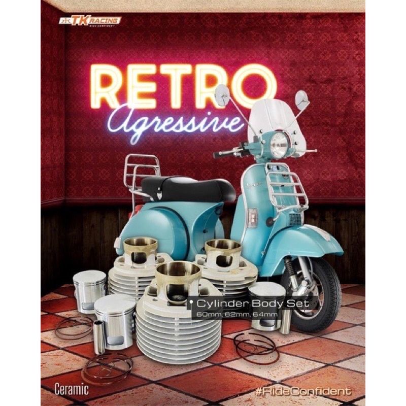 Blok Seher Vespa 2 Tak TK Racing 60MM 62MM 64MM