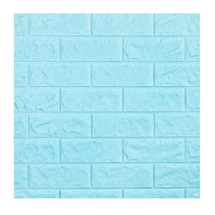 Wallpaper Dinding 3D RONA ZT010901 Brick Foam Batu Bata Light Blue Biru Muda