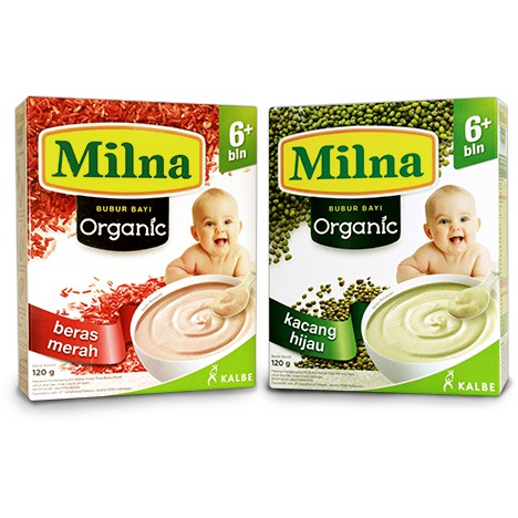 Milna Bubur Bayi Organik 120g untuk Bayi 6m+ (Tersedia varian rasa)