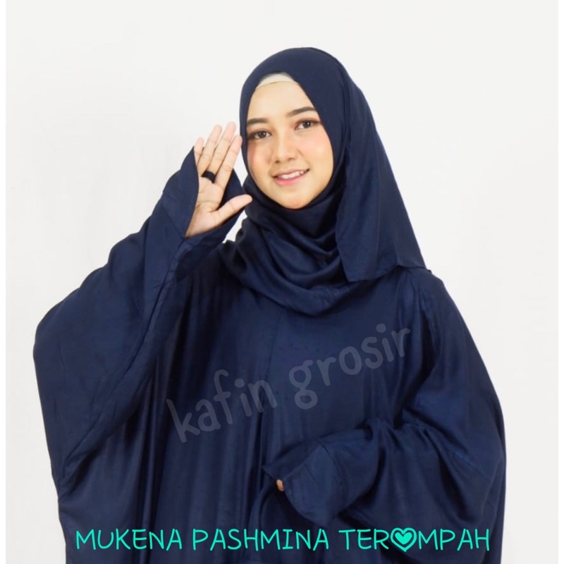 Mukena Pasmina Terusan Bordir Terompah New Pashmina Jumbo Hadramaut Rayon Murah Mukenah Dewasa Warna Polos