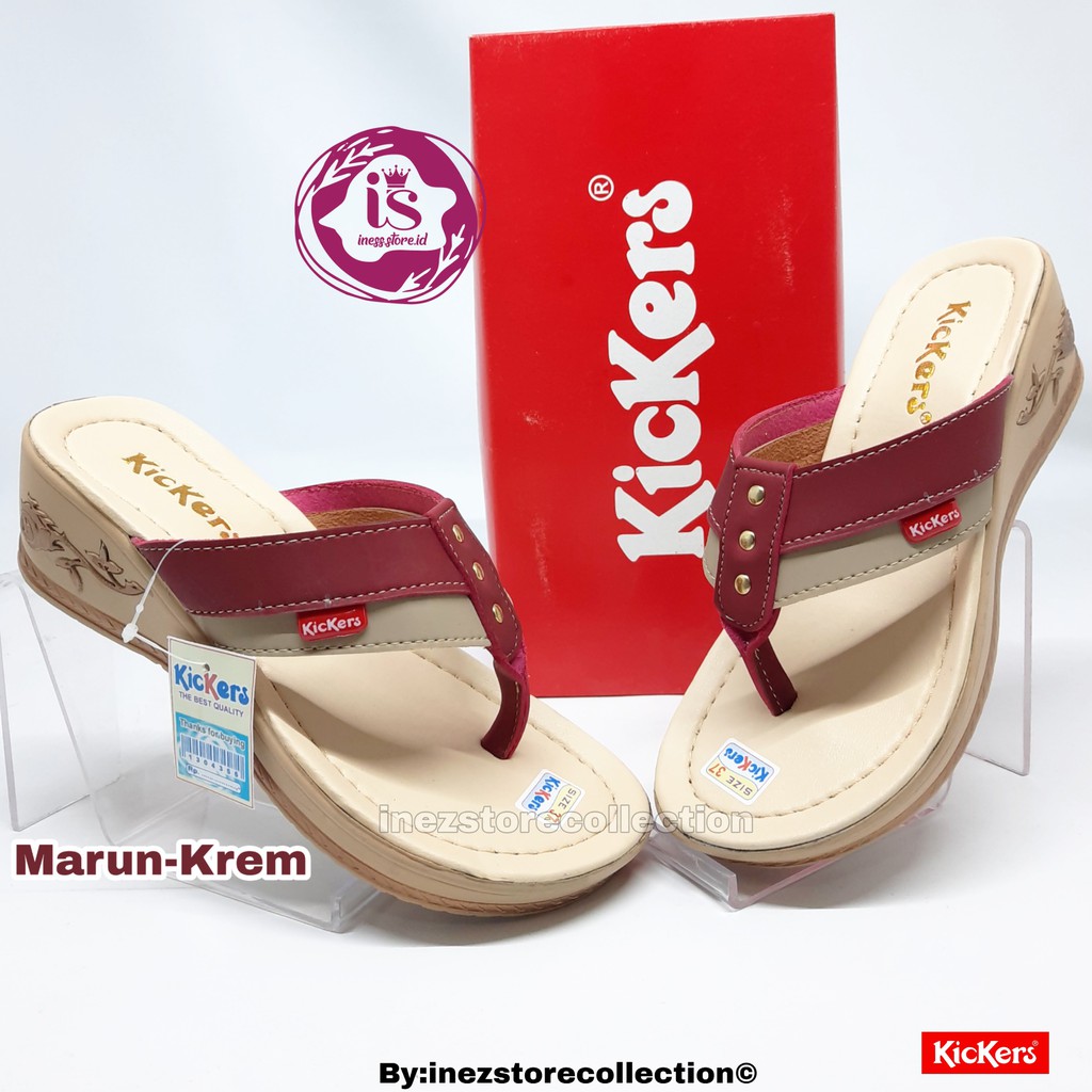 SANDAL WEDGES WANITA KICKERS HITS KODE  L023  MURAH GROSIR