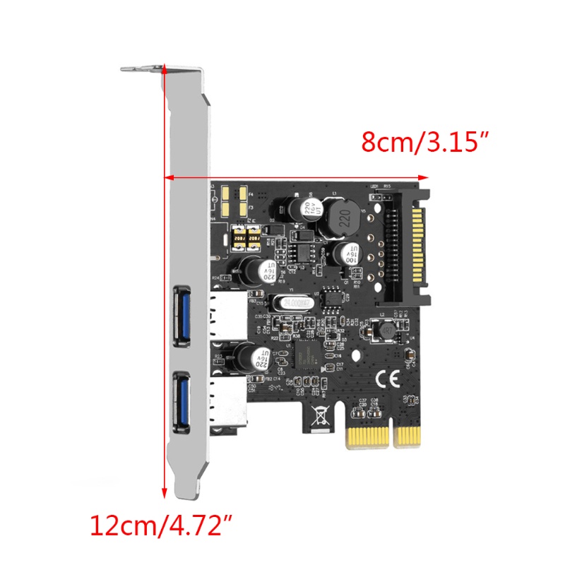 Btsg PCIE USB3.0 Expansion Card PCI Untuk Express Ke USB Adapter HUB 2port 5Gb Super