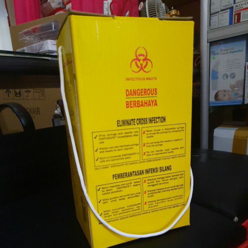 Safety box limbah Medis 5 Liter ISO. Standar WHO  tipe A dan B