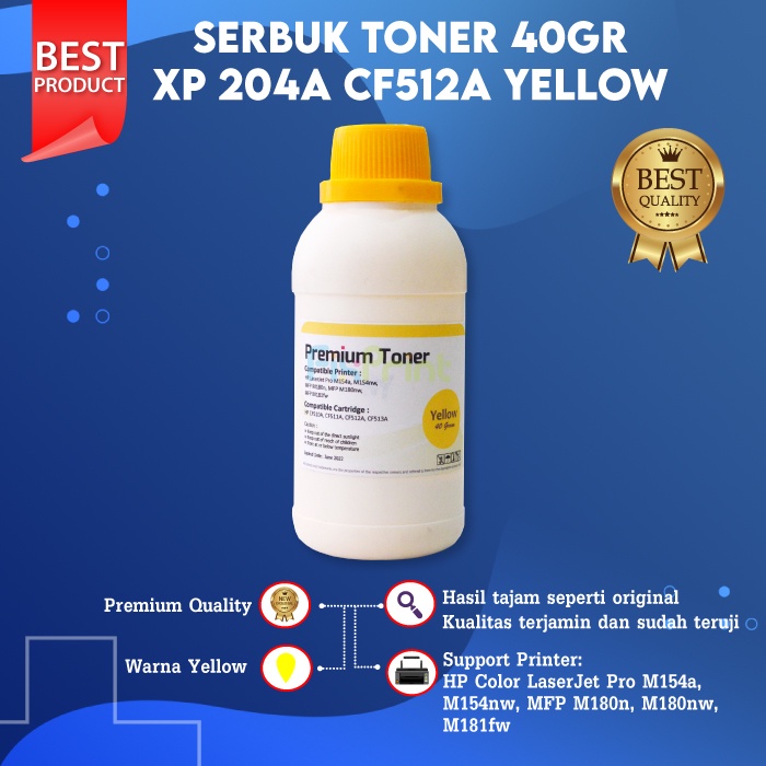 Serbuk Toner Printer M154a M154nw MFP M180n Cartridge Toner 204A 40Gr