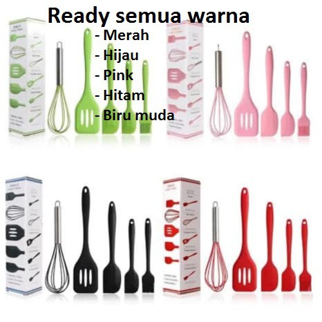 Baking Props 5 Pcs Kocokan Telur, Spatula 3 Pcs, Kuas Kue Silikon