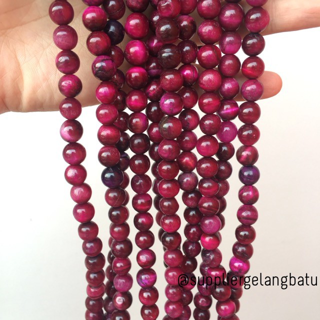 bahan gelang batu kalung red tiger eye premium grade 10mm bongkah