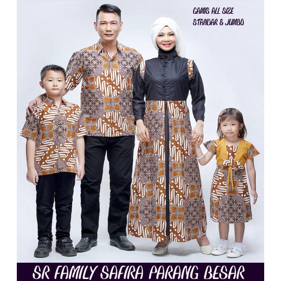 Batik Nusantara Couple family Gamis Batik Safira Parang Besar / sarimbit batik keluarga muslim