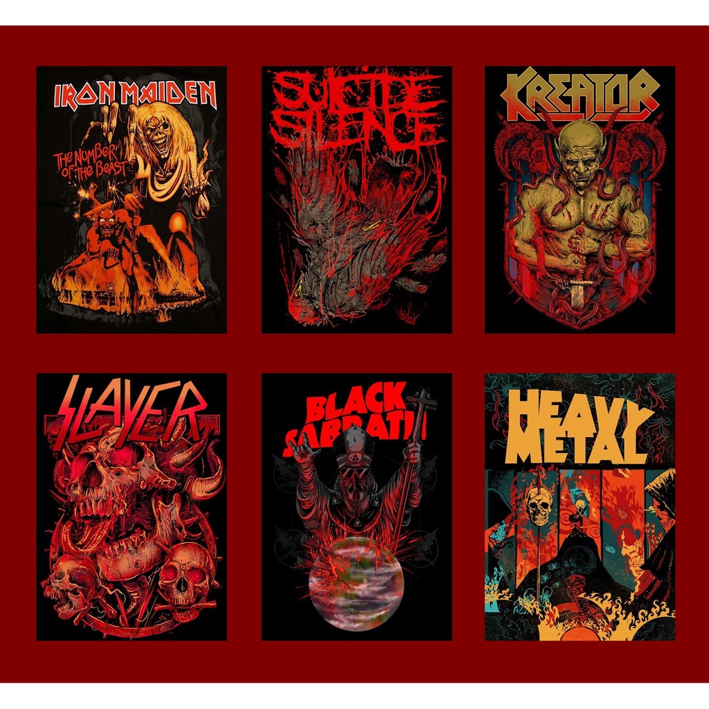 BISA COD Poster Aesthetic Band Metal 10 PCS Ukuran A5 A4 Estetik BAND METAL Shopee Indonesia