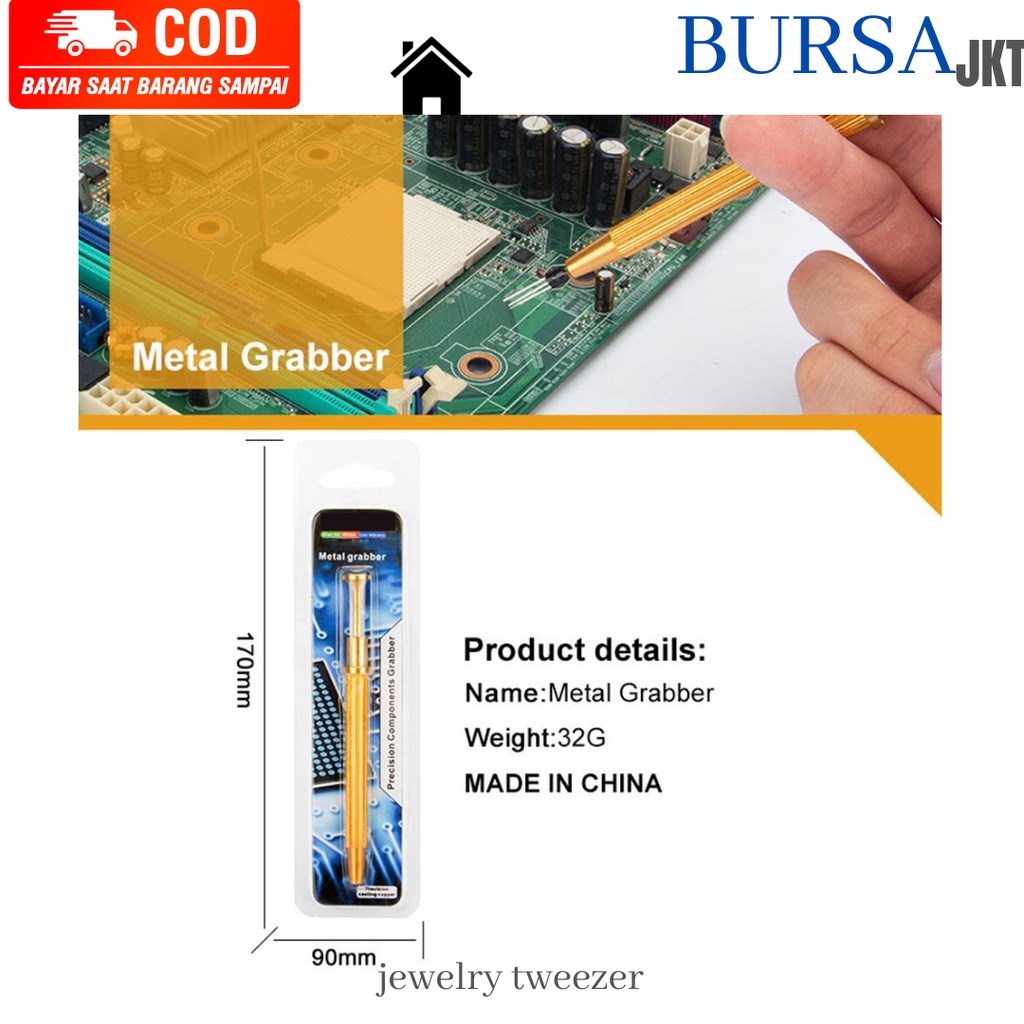 PINSET ALAT CAPIT PCB BERLIAN DIAMOND 4 CABANG MODEL PEN 118 MM STAINLESS PERTUKANGAN REPARASI