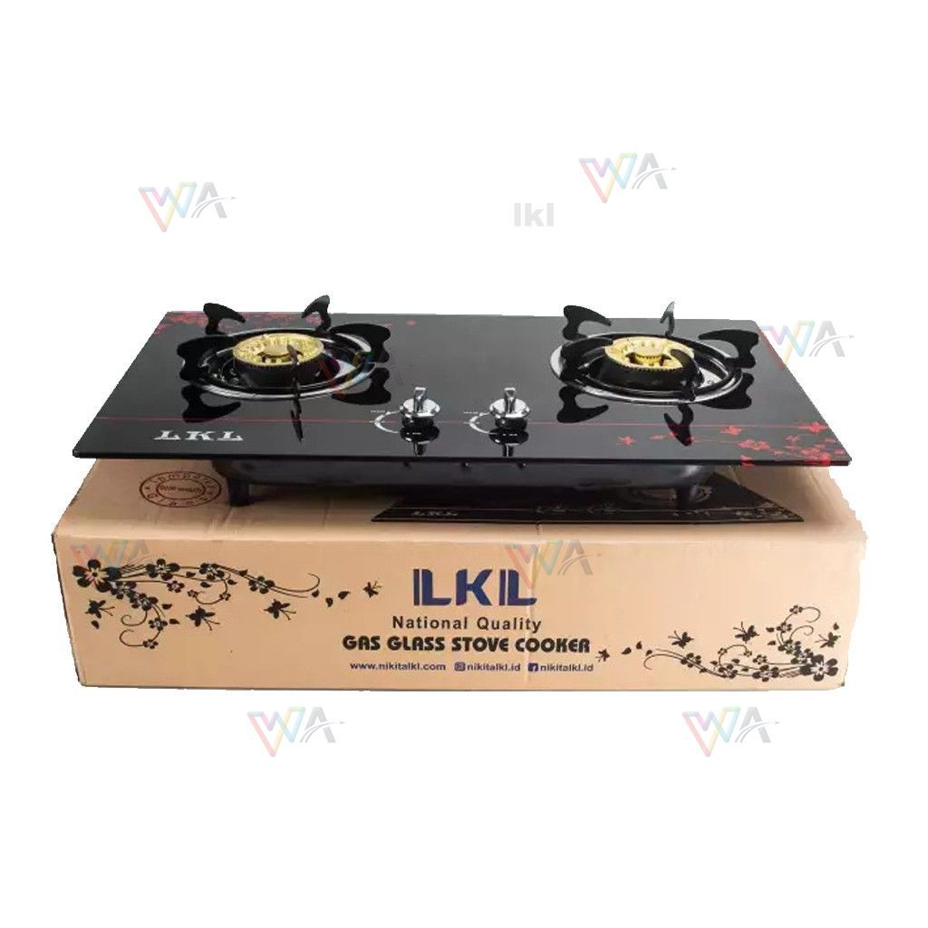 Kompor Tanam 2 Tungku  LKL Kaca Tempered Glass Tahan Panas Anti Pecah