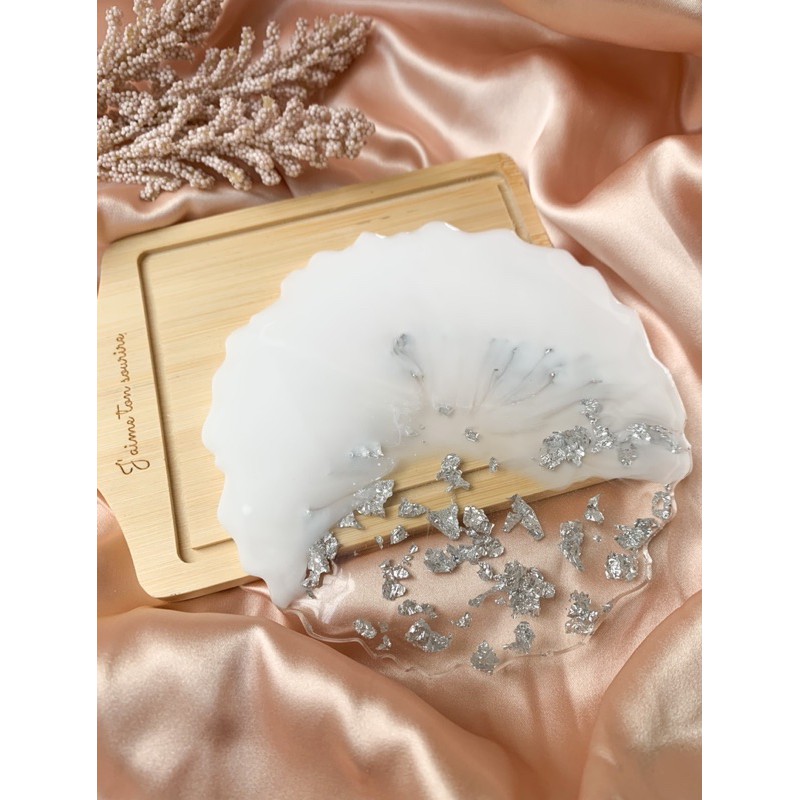 Snowy Coaster Resin | Resin art | Tatakan gelas